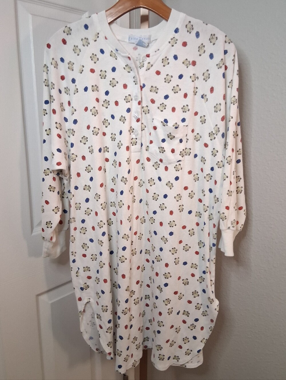 Vintage Erika Taylor Bear Print Night Shirt Medium